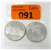 Image 1 : Two 1965 Canadian Silver Dollar Coins