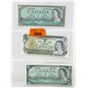 Image 1 : Three Different Vintage Canadian $1 Banknotes