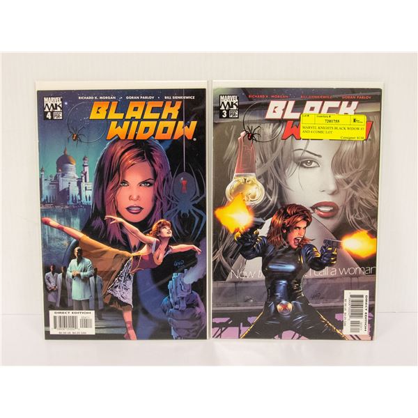 MARVEL KNIGHTS BLACK WIDOW #3 AND 4 COMIC LOT