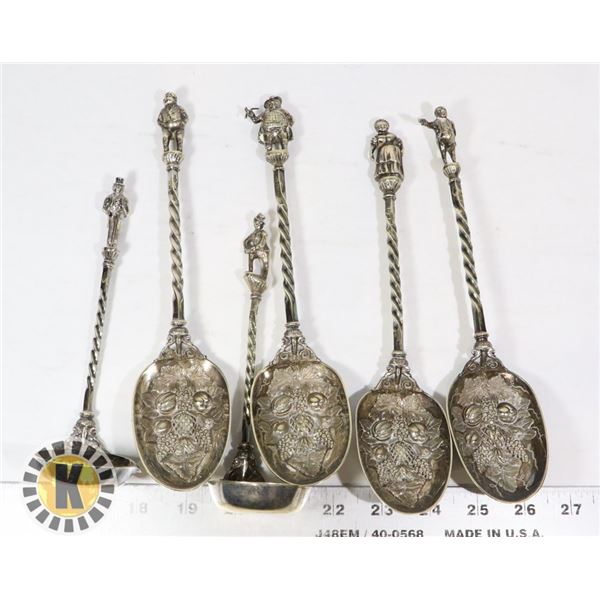 ANTIQUE CUTLERY EMBOSSED SPOONS,