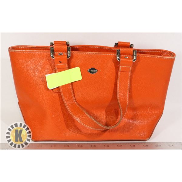 SANTI ORANGE LEATHER SATCHEL