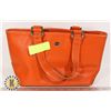 Image 1 : SANTI ORANGE LEATHER SATCHEL