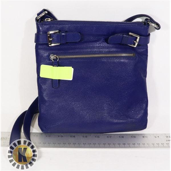DANIER LEATHER BLUE CROSS BODY BAG