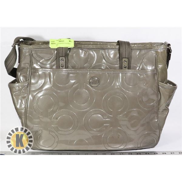 COACH GREY PATENT LEATHER BRIEFCASE