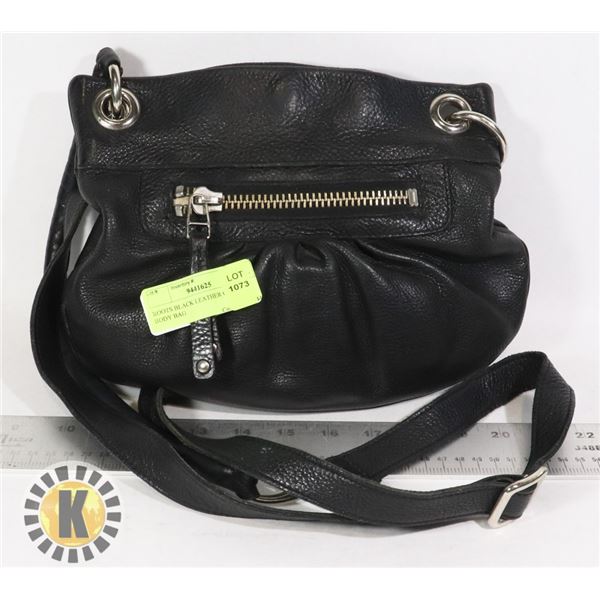 ROOTS BLACK LEATHER CROSS BODY BAG