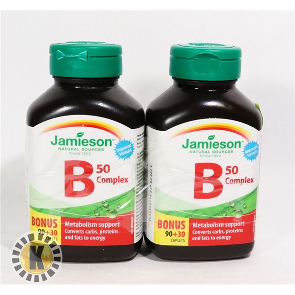 TWO BOTTLES OF JAMIESON B50 COMPLEX VITAMINS