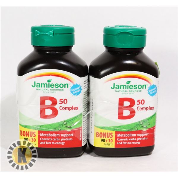 TWO BOTTLES OF JAMIESON B50 COMPLEX VITAMINS
