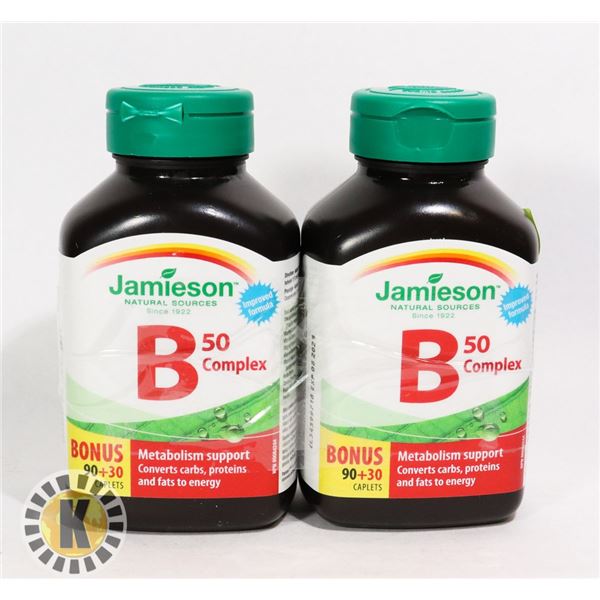 TWO BOTTLES OF JAMIESON B50 COMPLEX VITAMINS