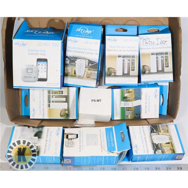 9 ASSORTED SKYLINK HOME SECURITY GADGETS