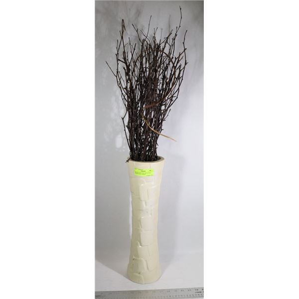 DECORATIVE VASE AND STICKS. STICKS HAVE  LIGHTS