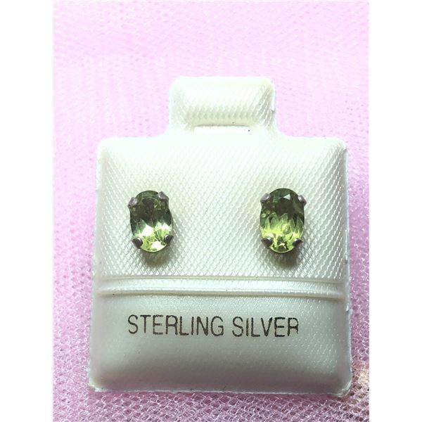 SILVER PERIDOT EARRINGS, MADE IN CANADA