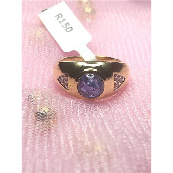 SILVER TANZANITE & DIAMOND 1.4CT RING