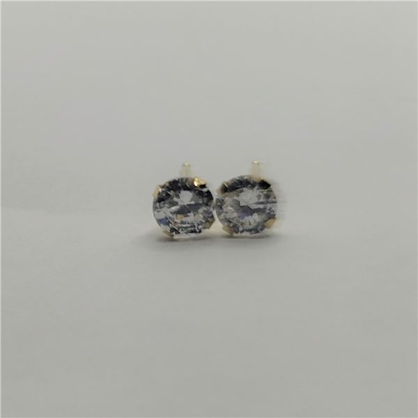 14K YELLOW GOLD CUBIC ZIRCONIA  EARRINGS