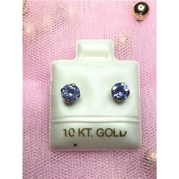 10K WHITE GOLD TANZANITE(1.2CT)  EARRINGS