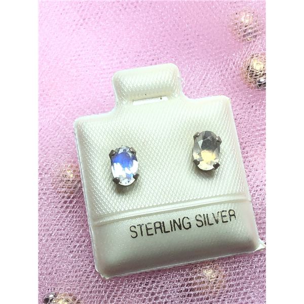 SILVER MOONSTONE EARRINGS, MADE IN CANADA
