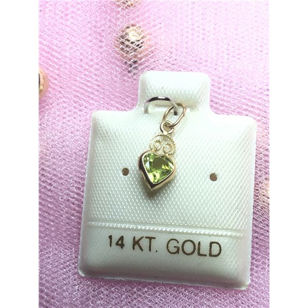 14K YELLOW GOLD PERIDOT(0.5CT) PENDANT