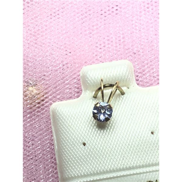 10K YELLOW GOLD SAPPHIRE  PENDANT