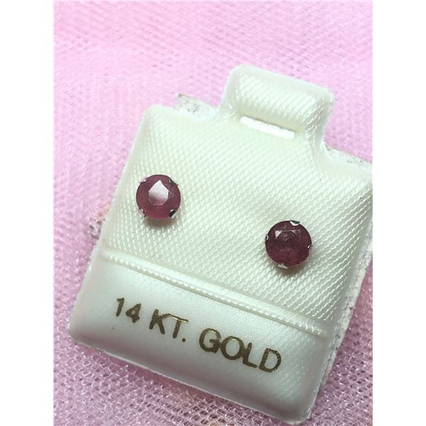 14K WHITE GOLD RUBY (0.85CT) EARRINGS