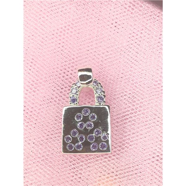 SILVER CUBIC ZIRCONIA(LOCKET) PENDANT