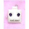 Image 1 : 10K WHITE GOLD AMETHYST (1CT) EARRINGS