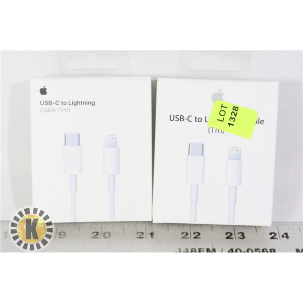 TWO CHARGE CABLES FOR APPLE PRODUCTS