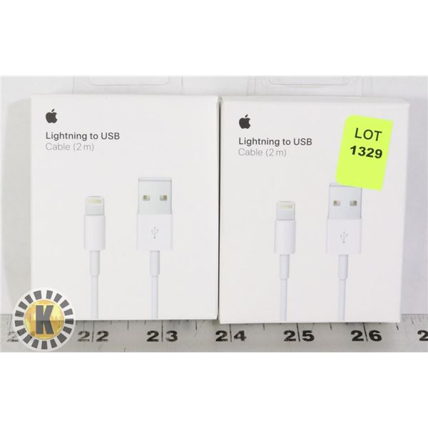 TWO CHARGE CABLES FOR APPLE PRODUCTS
