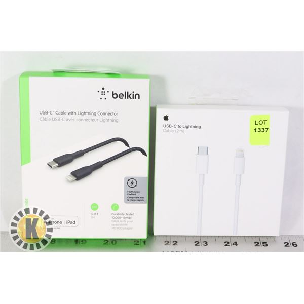 TWO APPLE CHARGING CABLES