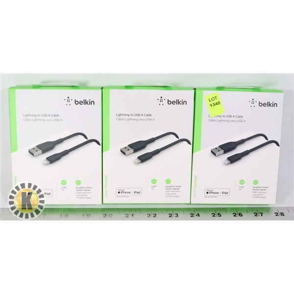 BUNDLE OF THREE CHARGE CABLES FOR APPLE PHONES