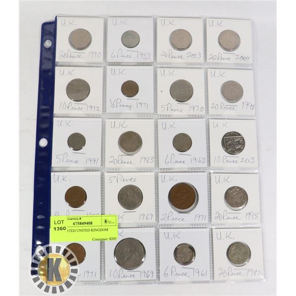 20 ASSORTED UNITED KINGDOM COINS