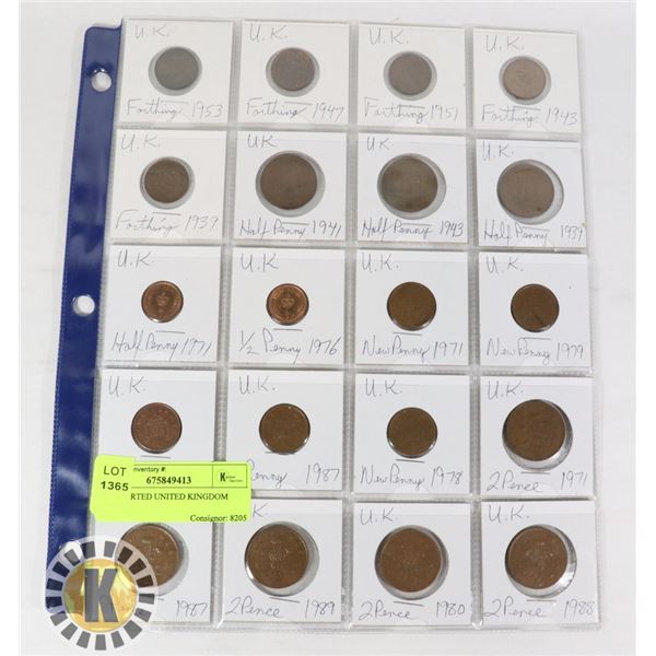 20 ASSORTED UNITED KINGDOM COINS