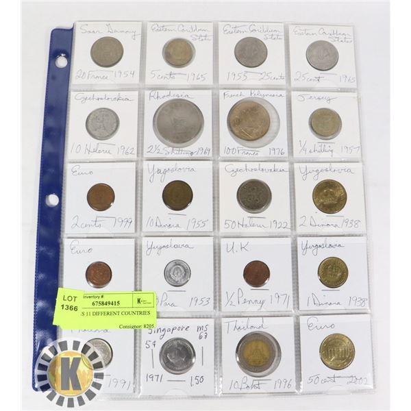 20 COINS 11 DIFFERENT COUNTRIES