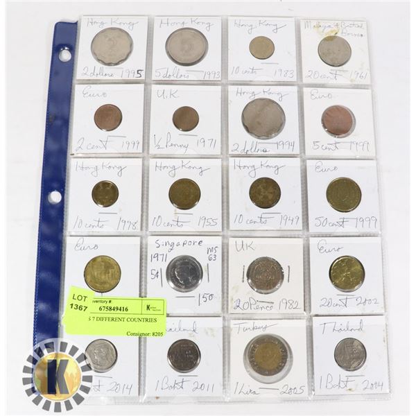 20 COINS 7 DIFFERENT COUNTRIES
