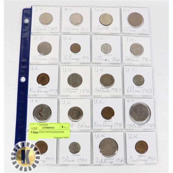20 ASSORTED UNITED KINGDOM COINS