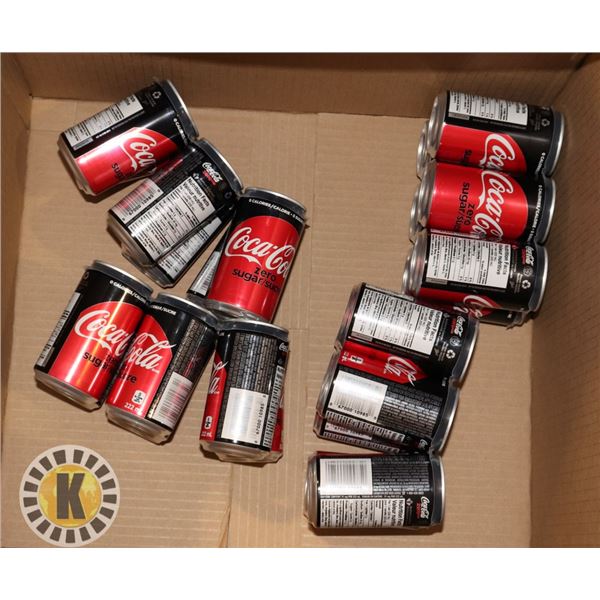 BOX OF COCA COLA ZERO MINI CANS