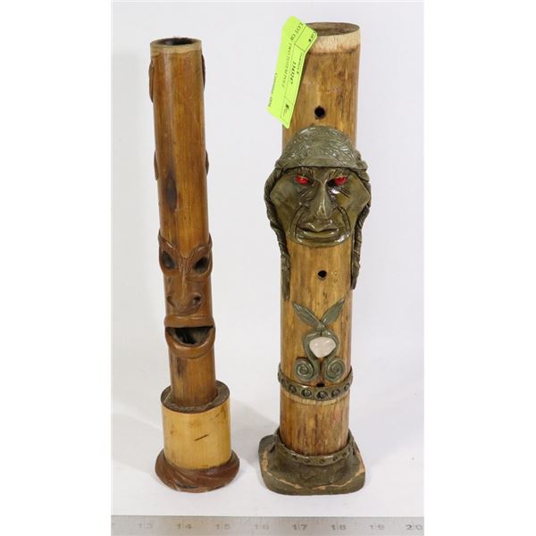 LOT OF TWO TOTEM POLE