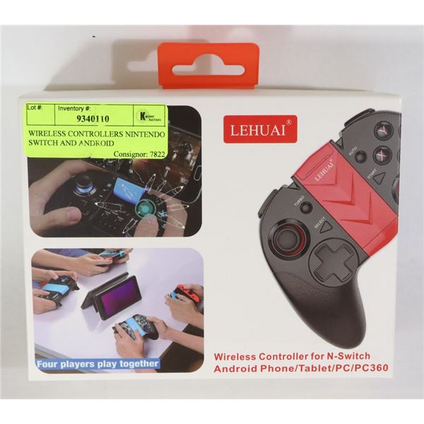 WIRELESS CONTROLLERS NINTENDO SWITCH AND ANDROID