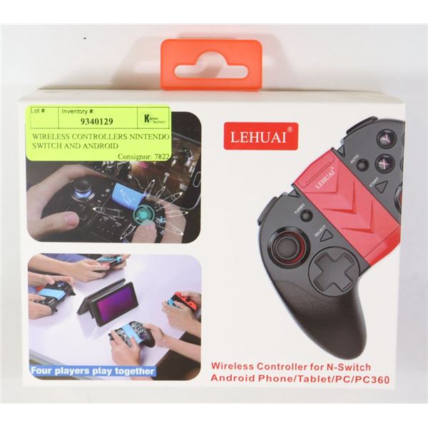 WIRELESS CONTROLLERS NINTENDO SWITCH AND ANDROID
