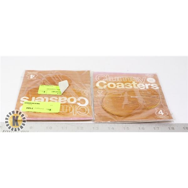 LOT OF 8 CLUMSY COASTERS **NEW**