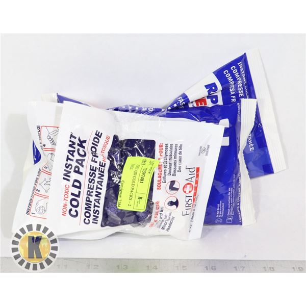 LOT OF 4 FIRST AID COLD PACKS – 2 LARGE 2 SMALL