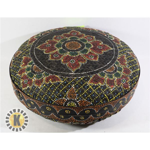 HAND PAINTED LIDDED BASKET FOR SERVING FOOD