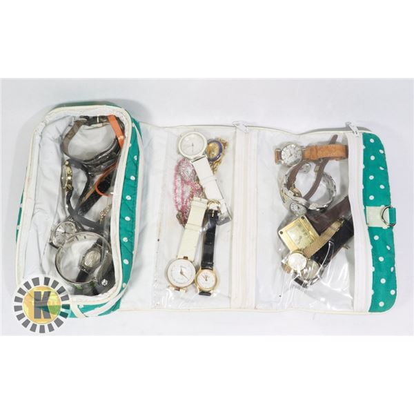 LARGE POUCH WITH WATCHES ALL TOGETHER