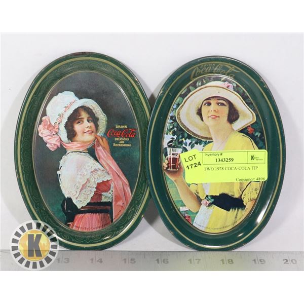 LOT OF TWO 1978 COCA-COLA TIP TRAY