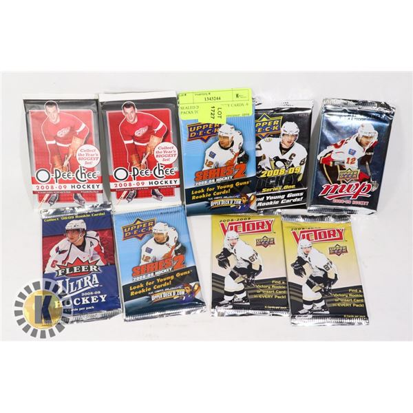 SEALED 2008-2009 HOCKEY CARDS -9 PACKS TOTAL- MVP,