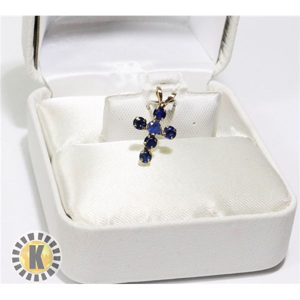 10K YELLOW GOLD SAPPHIRE(0.6CT)  PENDANT