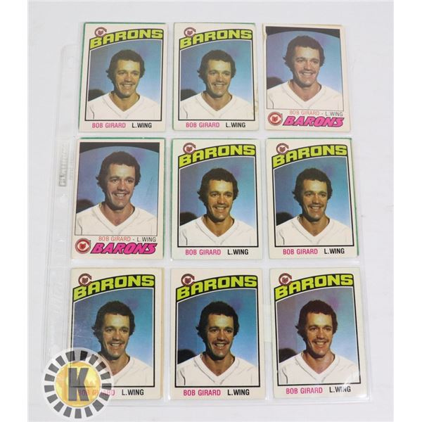 16 BOB GIRARD HOCKEY CARDS 1970S ROOKIE