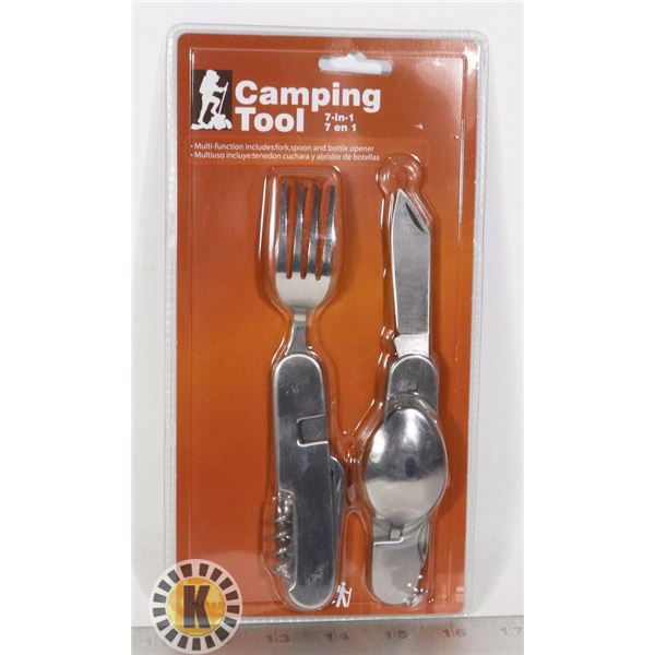 NEW 7-IN-1 CAMPING TOOL