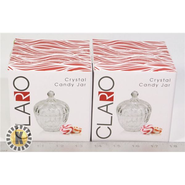 2 NEW CRYSTAL CANDY DISHES