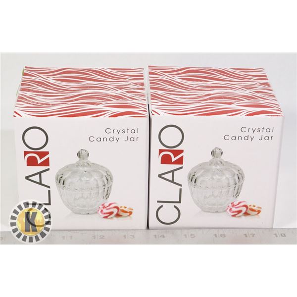 2 NEW CRYSTAL CANDY DISHES