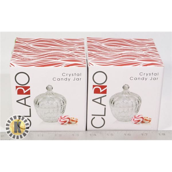 2 NEW CRYSTAL CANDY DISHES