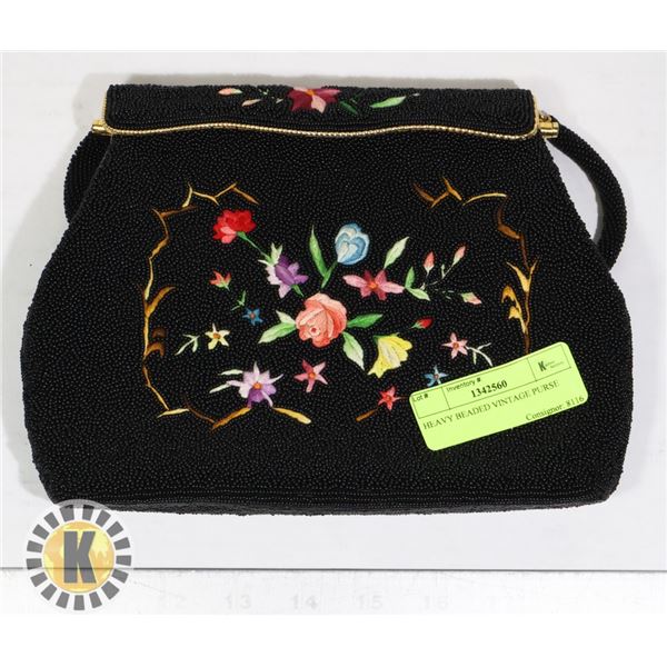HEAVY BEADED VINTAGE PURSE